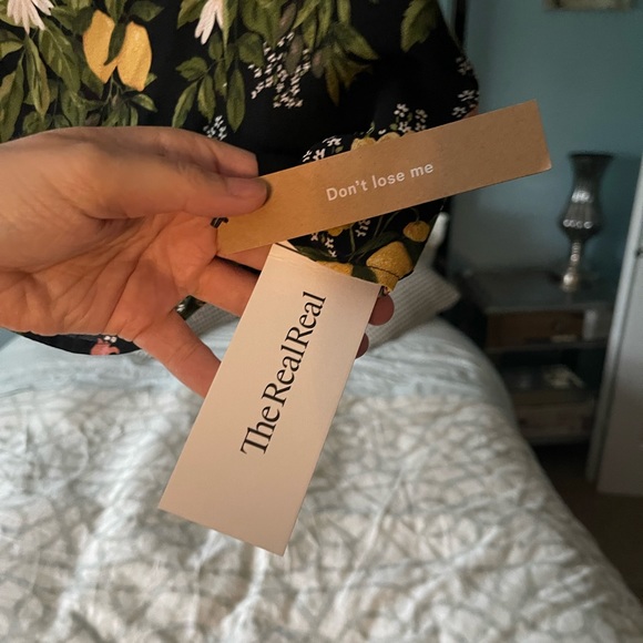 NEW REFORMATION Liza Shoulder Tie Top in Sicilia Lemon Floral Print ($128) Sz 12 - Picture 7 of 11